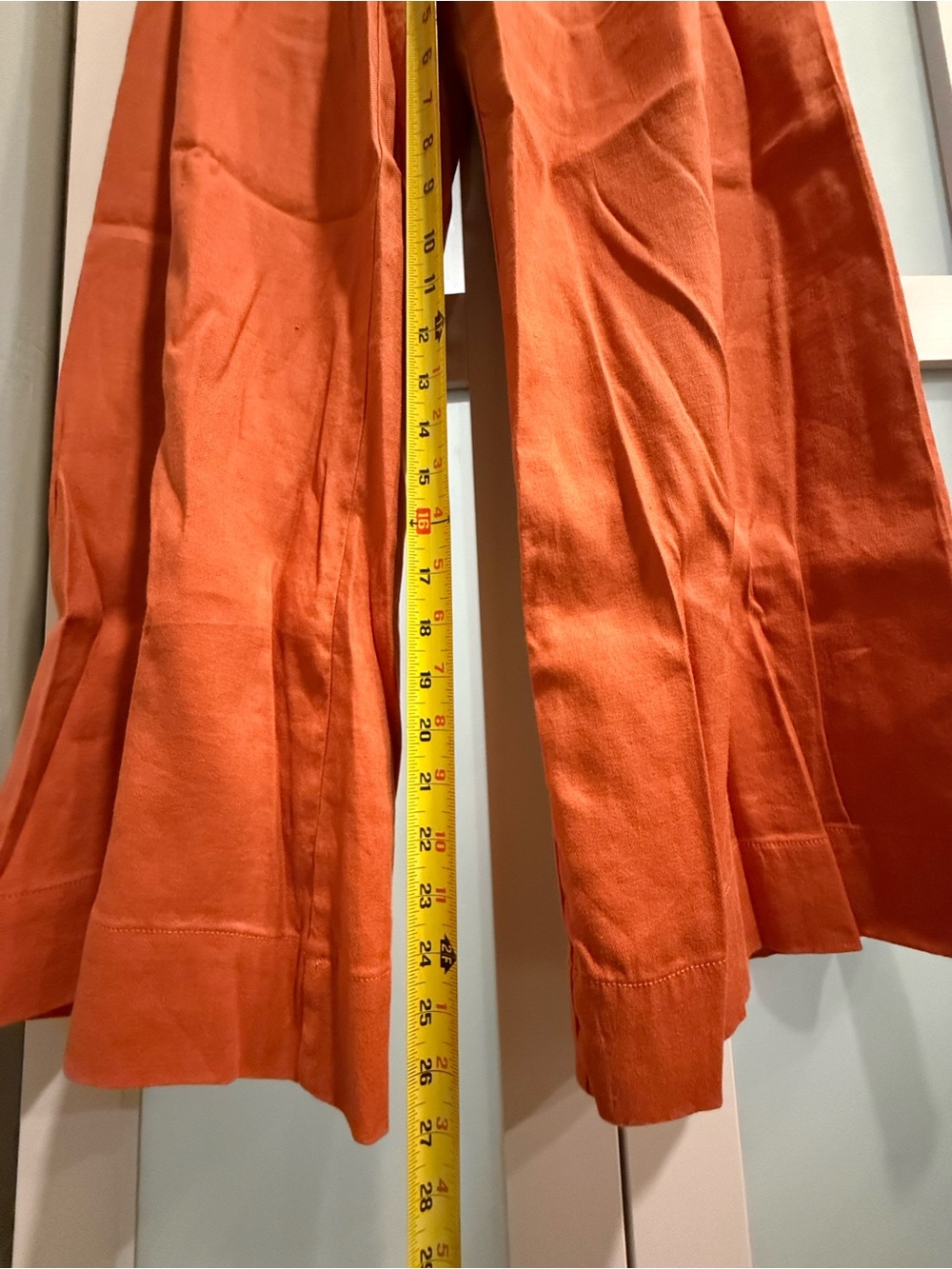 Maeve Anthropologie Wide-Leg Ettie Colette orange/terracotta Pants 28 M 6 8 - Picture 12 of 13